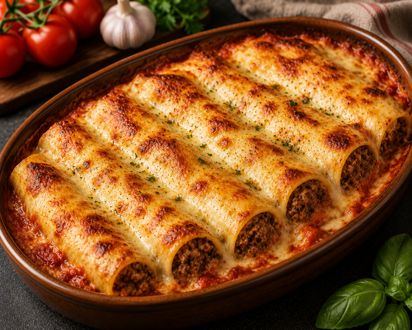 Cannelloni à la viande gratinés