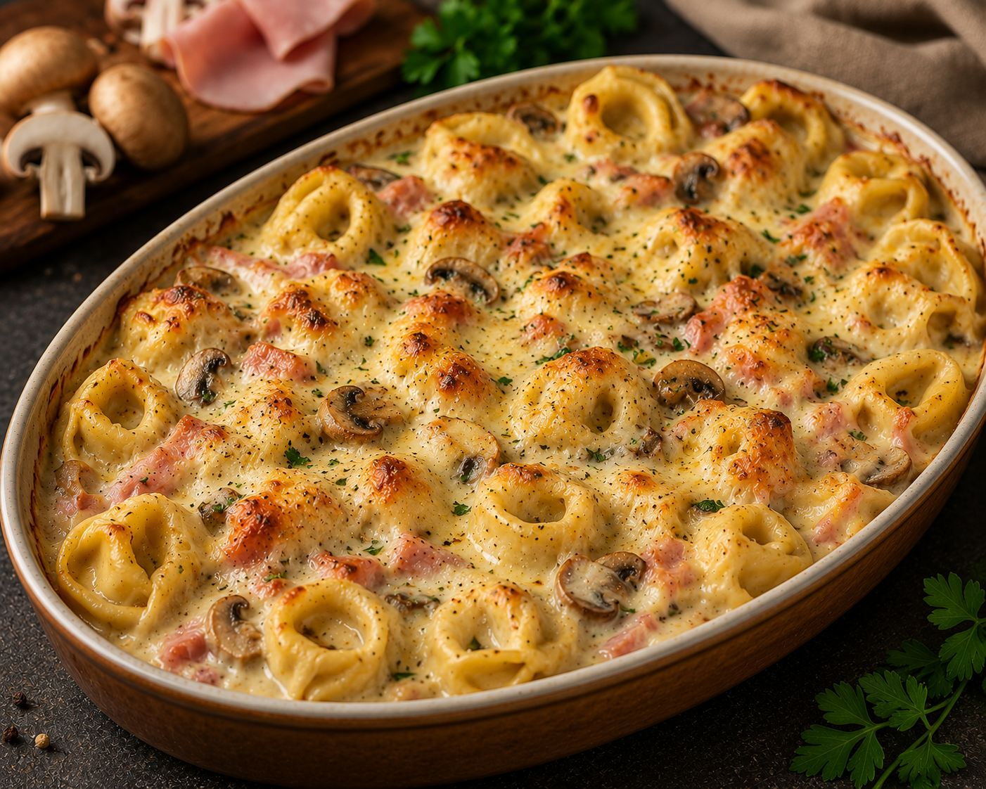 Tortellini à la romana gratinés