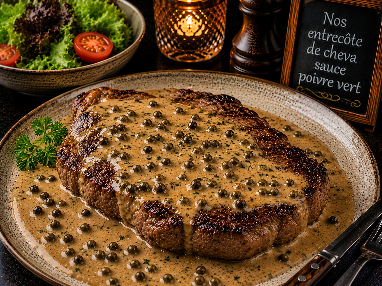 sauce au poivre vert