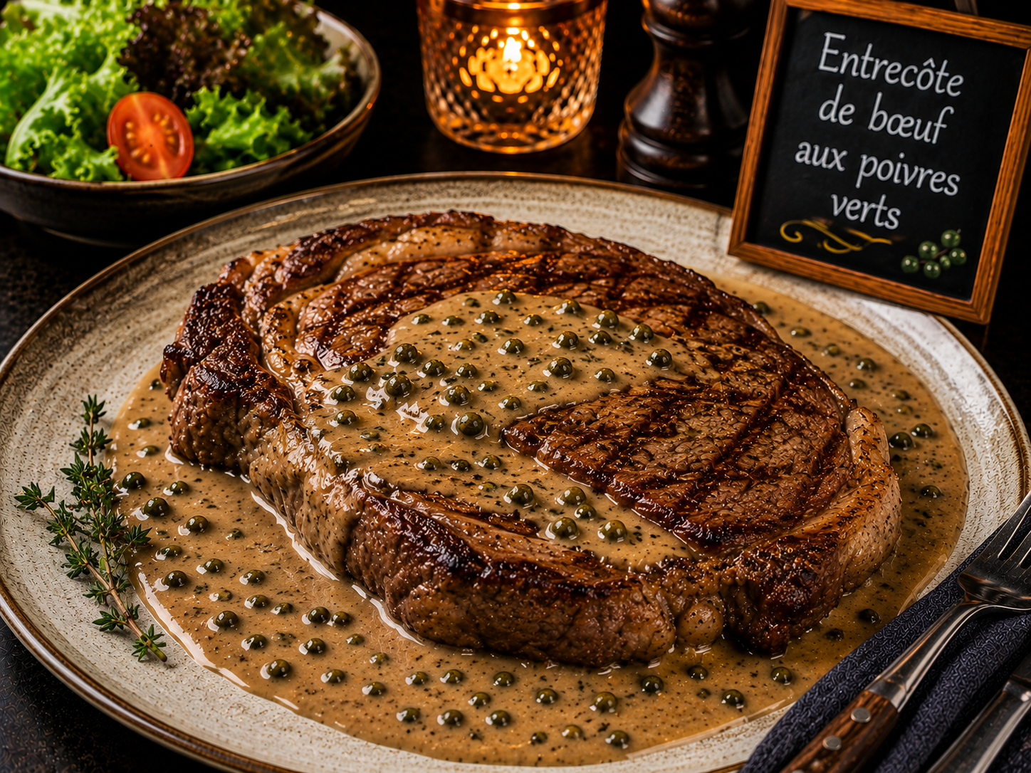 Sauce aux poivres vert