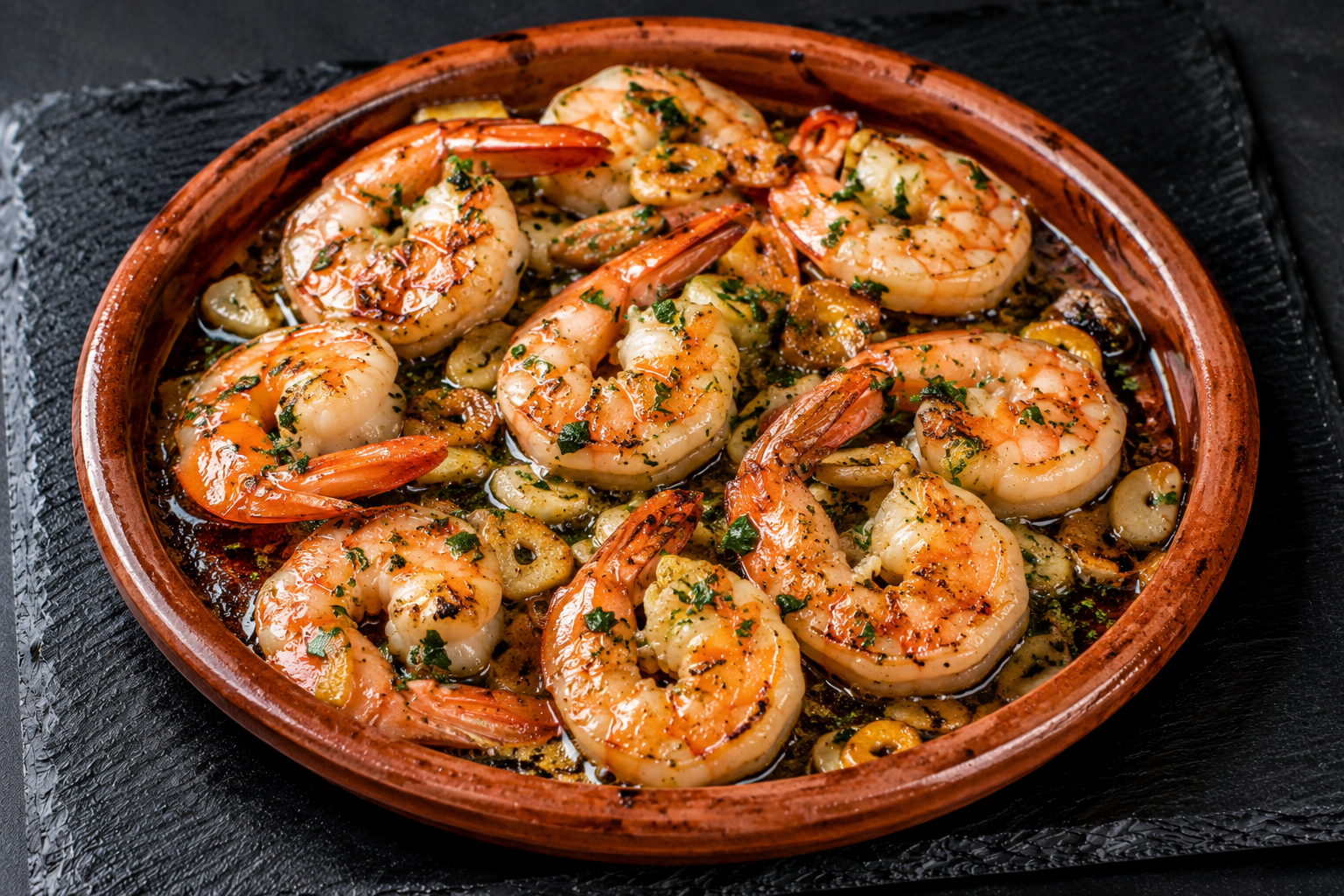 Crevettes com alho