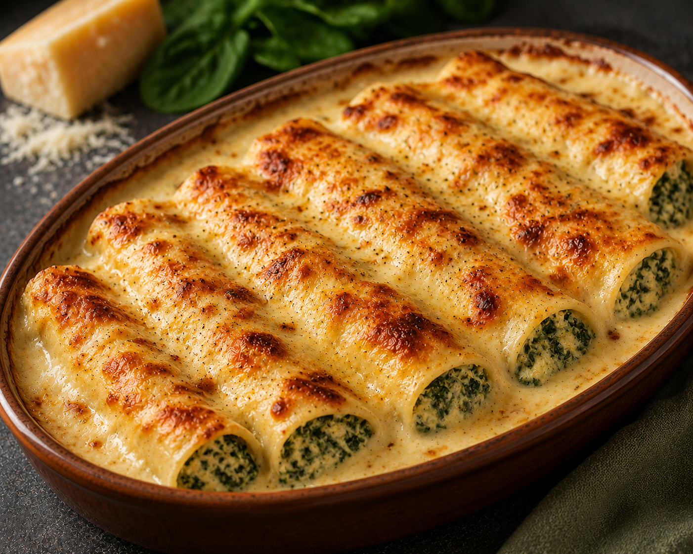 Cannelloni epinards gratinés